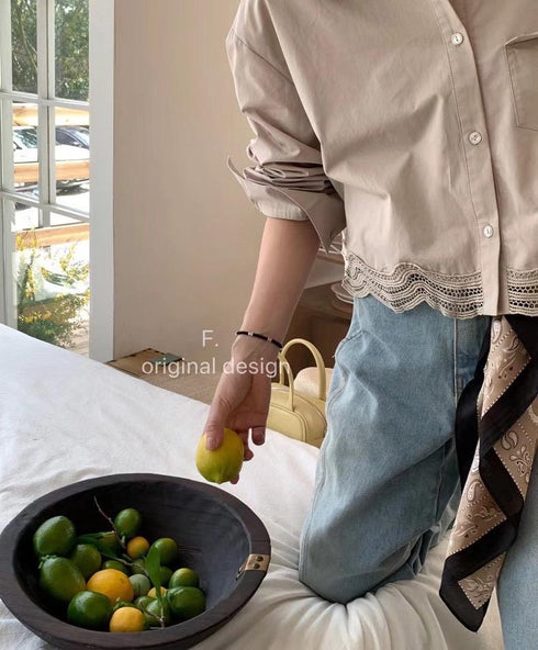 Casual Collar Down Crop Shirts